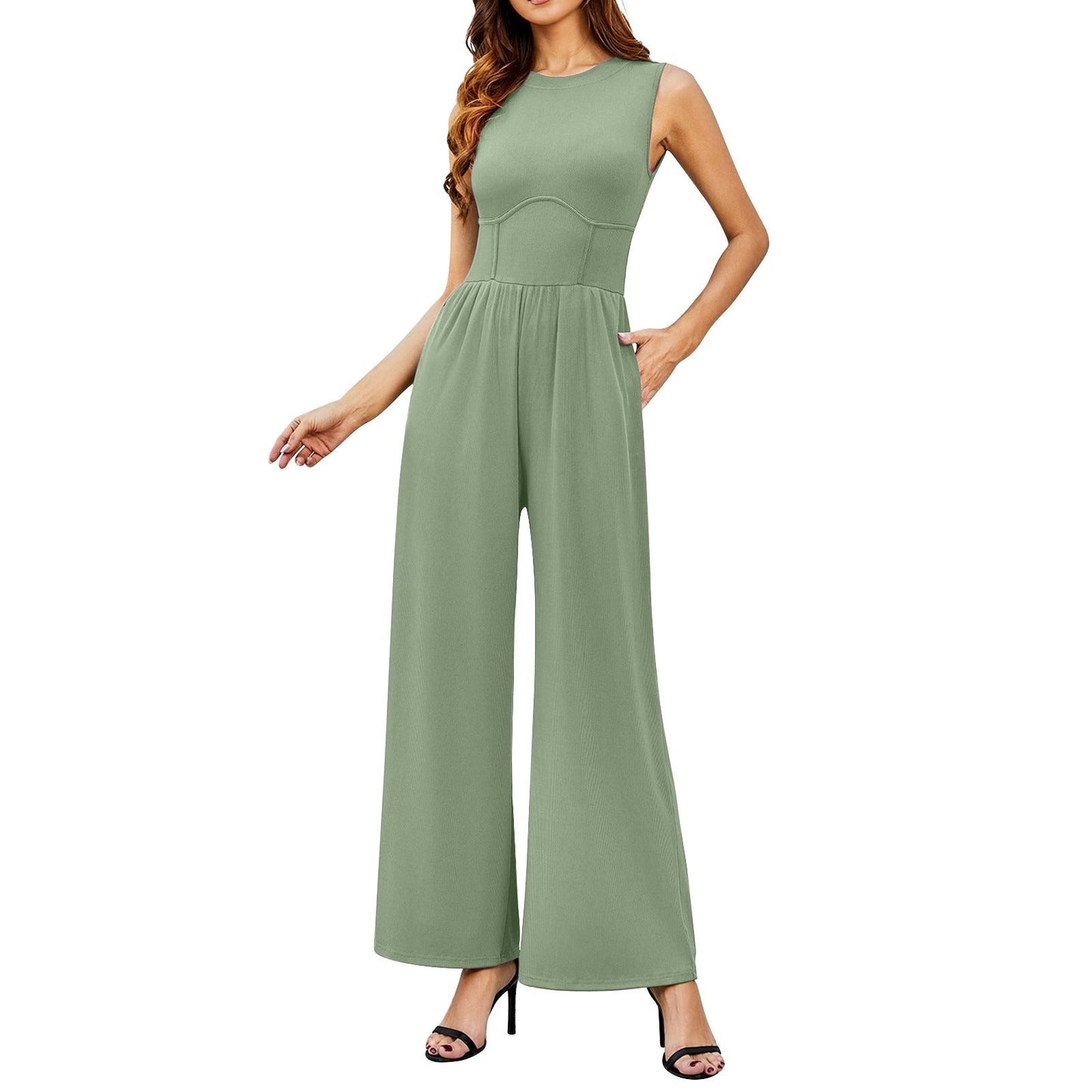 Soledad® | Elegant, sleeveless, wide jumpsuit for women