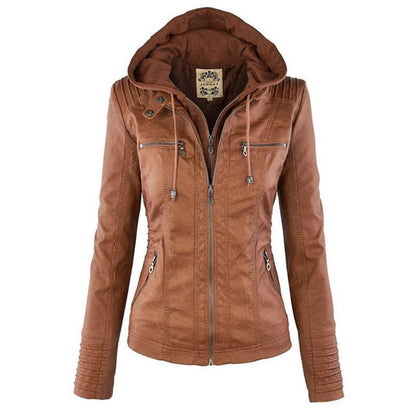 Tatiana® | Leather jacket with hood