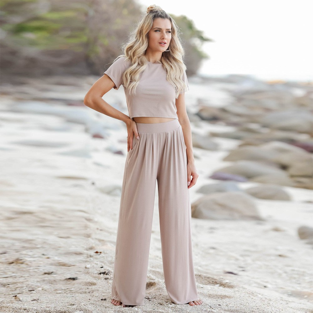 Talia® | Luxurious Comfort Set: Elegant Shirt and Pants Set