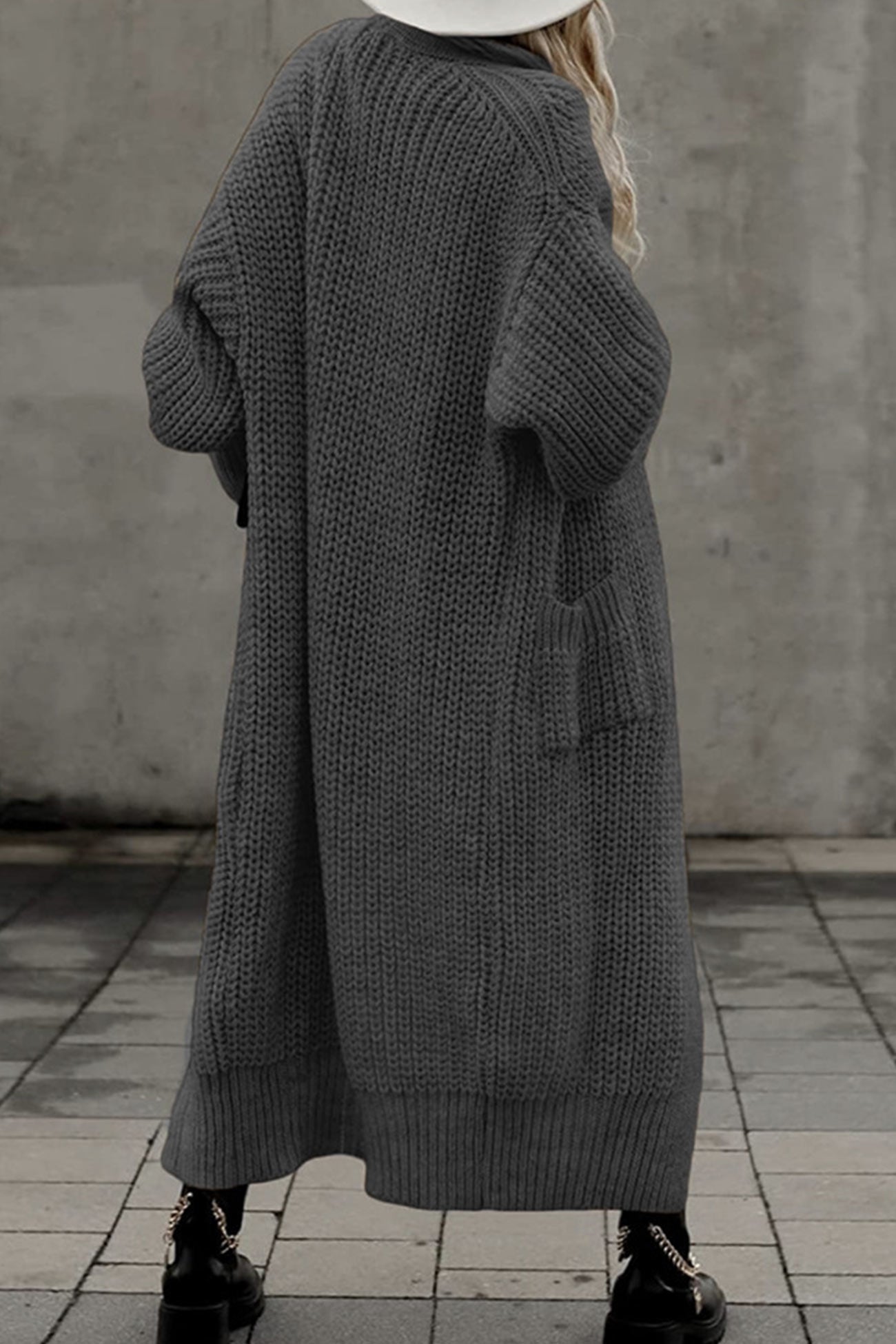 Teresa® | Long cardigan with lantern sleeves at the front and pockets