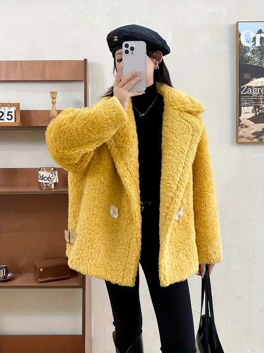 Suri® | Elegant women's coat made of faux fur chic with long sleeves