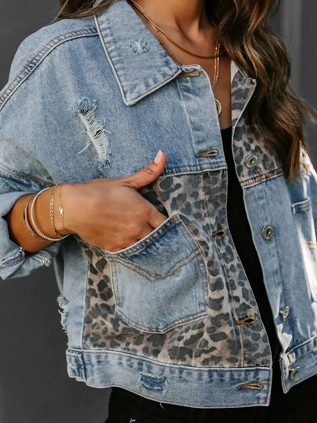 Tamara® | Leopard print denim jacket