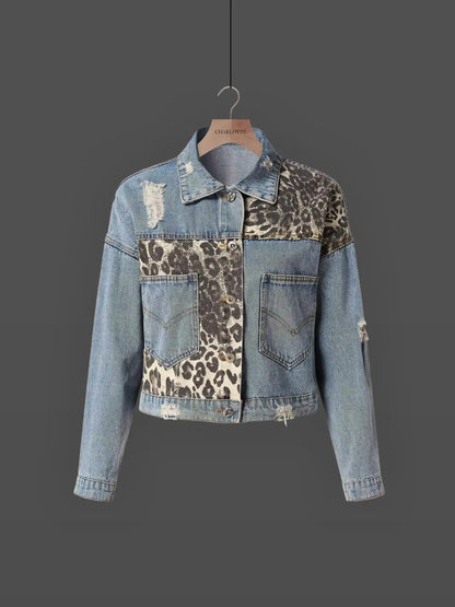 Tamara® | Leopard print denim jacket