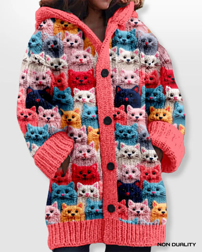 Yanet® | Colorful knitted cat cardigan