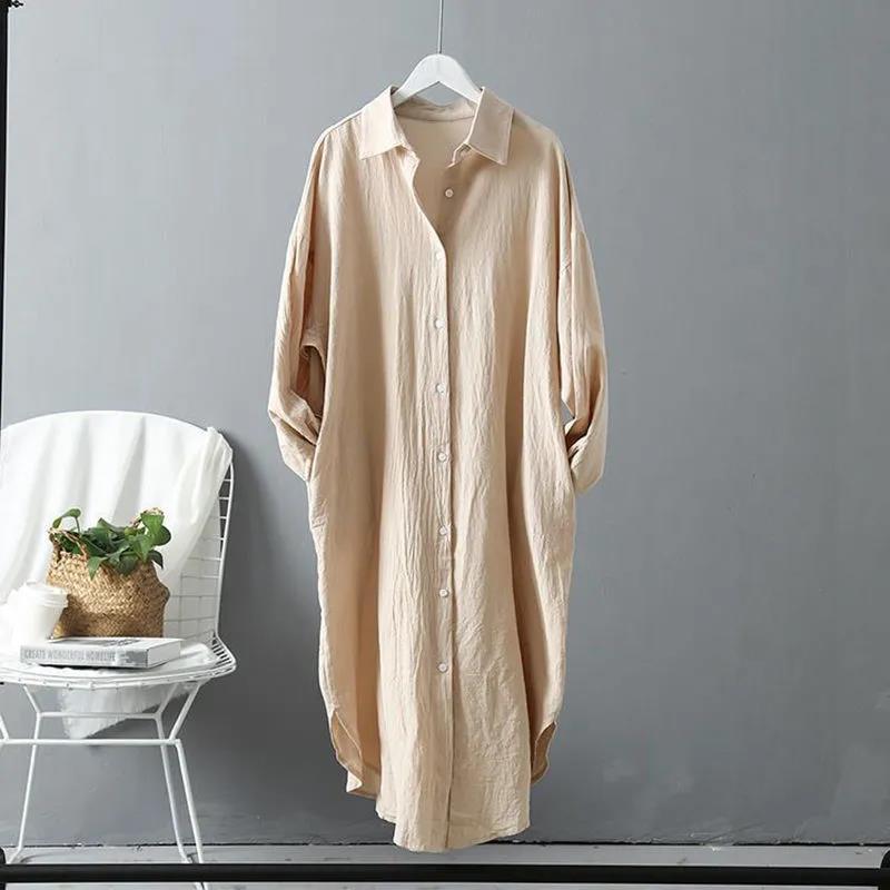 Thalia® | Long linen shirt dress