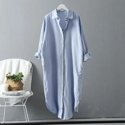 Thalia® | Long linen shirt dress