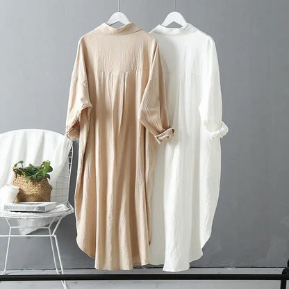 Thalia® | Long linen shirt dress