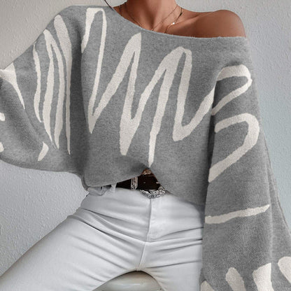 Waleska® | Oversized knitted sweater with a wave pattern