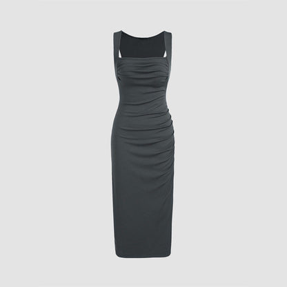 Persephone® | Casual midi dress in gray color