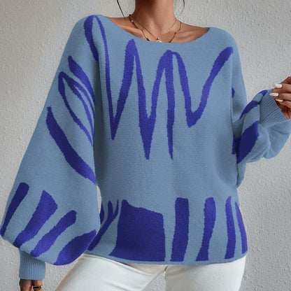 Waleska® | Oversized knitted sweater with a wave pattern