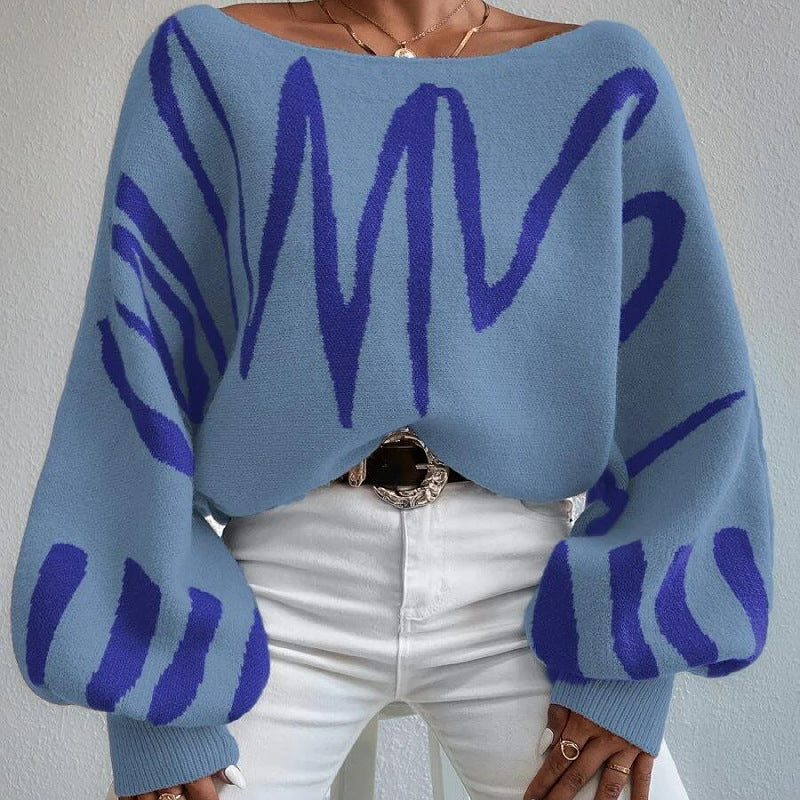 Waleska® | Oversized knitted sweater with a wave pattern