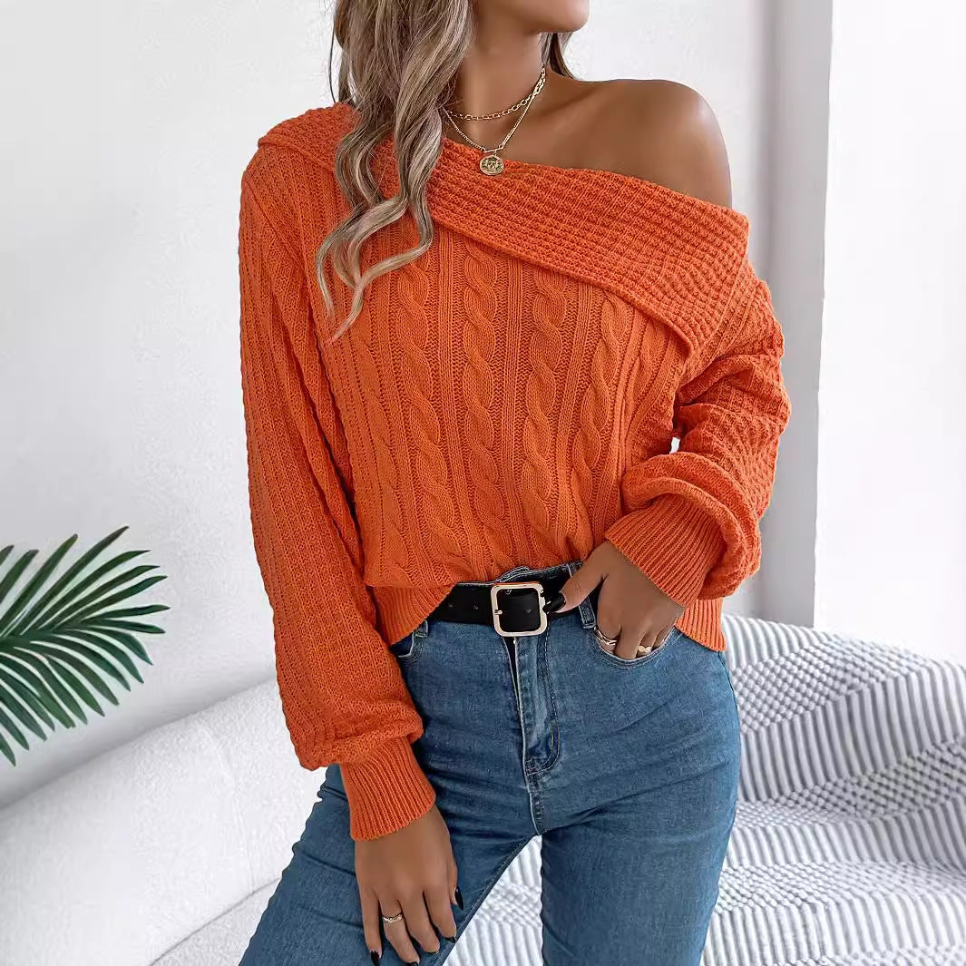 Xara® | Cozy knitted sweater with an off-the-shoulder design