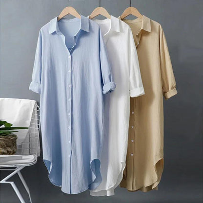 Thalia® | Long linen shirt dress