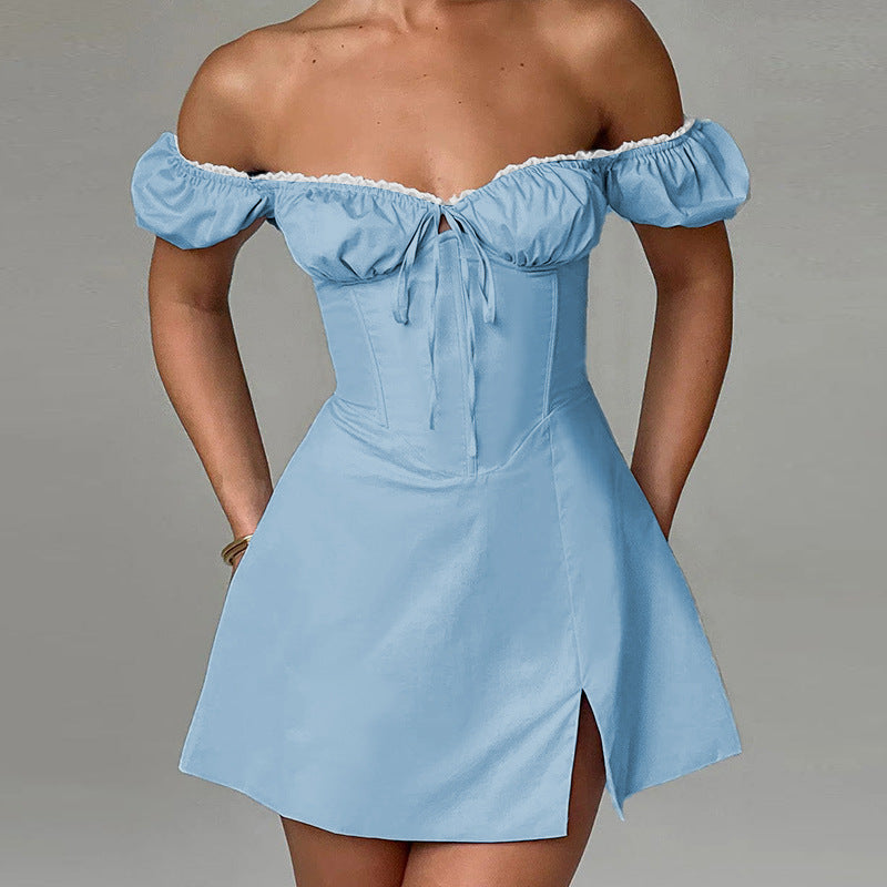 Thalia® | Summery mini dress in light blue