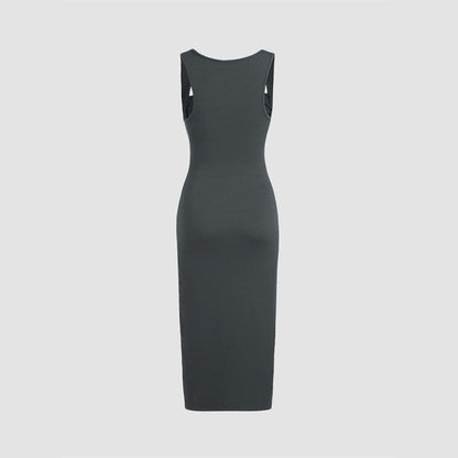 Persephone® | Casual midi dress in gray color