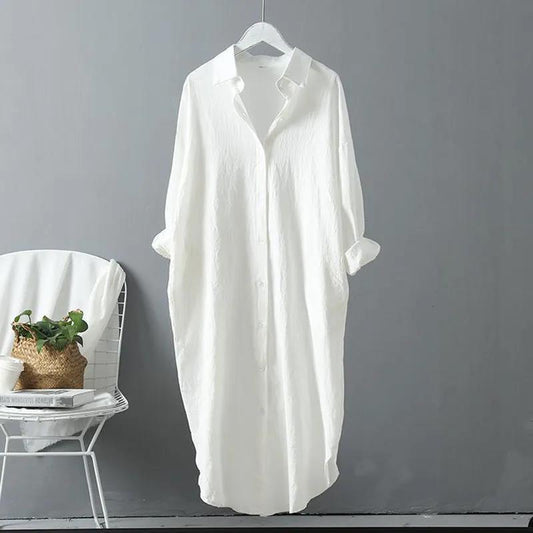 Thalia® | Long linen shirt dress