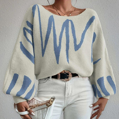 Waleska® | Oversized knitted sweater with a wave pattern