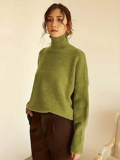 Trinidad® | Elegant Solid Color Turtleneck Sweater For Women Cozy Long Sleeve Knit