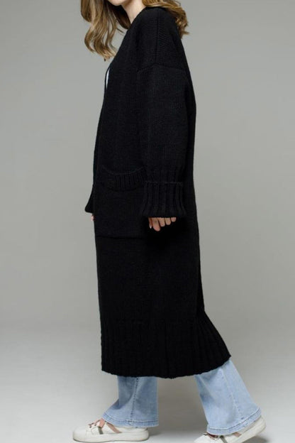 Tania® | Long open front cardigan with pockets