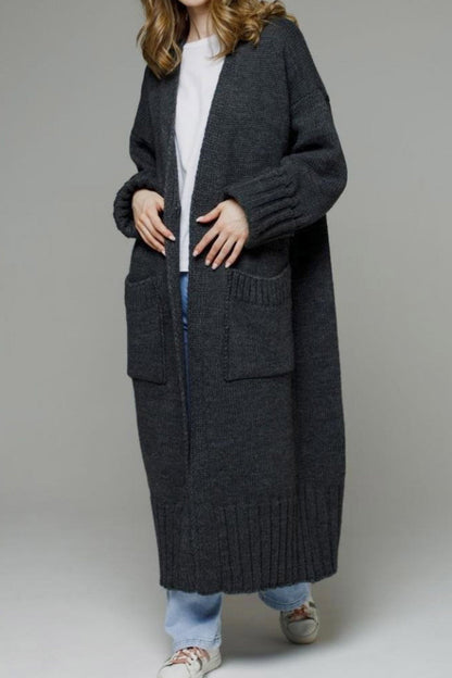 Tania® | Long open front cardigan with pockets