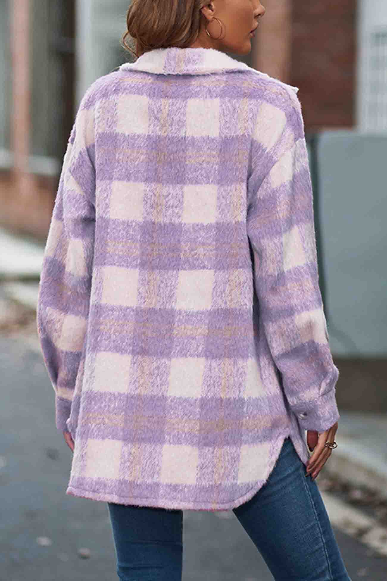 Tereza® | Checked mohair coat with buttons