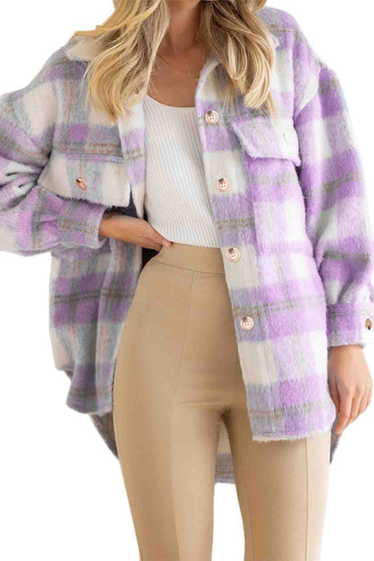 Tereza® | Checked mohair coat with buttons