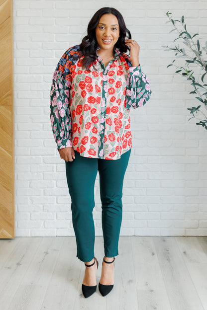 Zoraida® | Blouse with buttons and mixed print