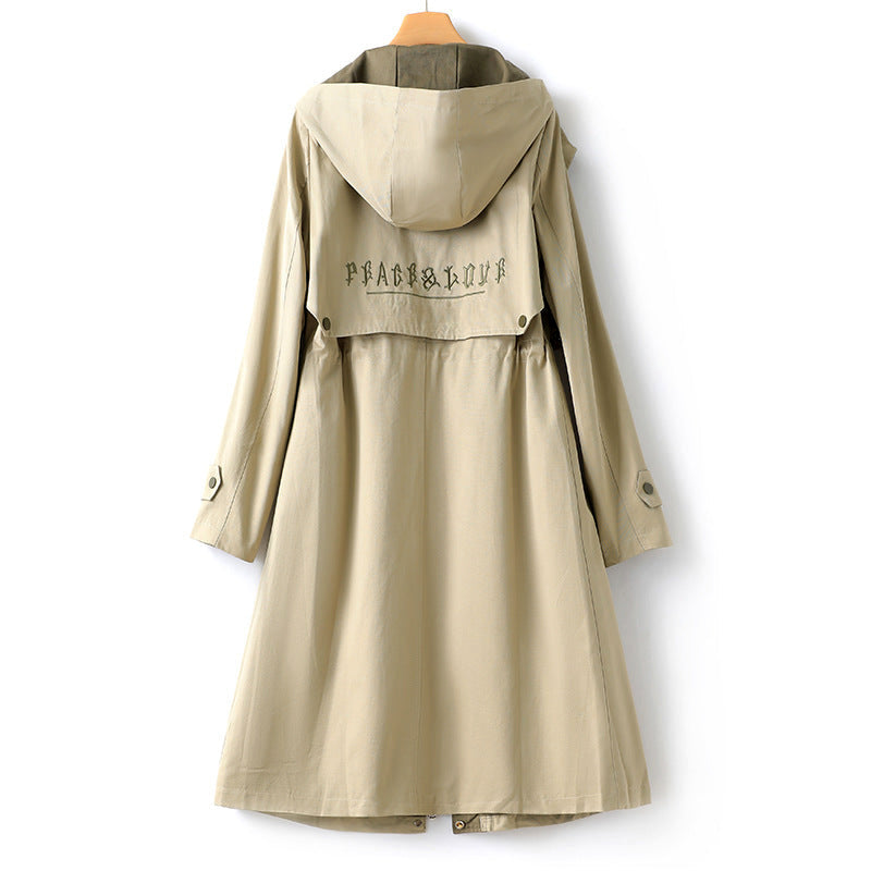 Zoe® | Trench coat with hood, drawstring and raglan sleeves