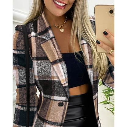 Zaira® | Elegant jacket with a checked pattern