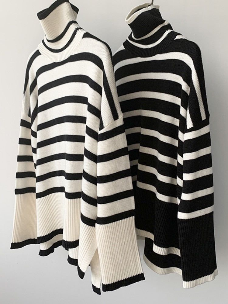 Zara® | Oversized striped turtleneck sweater