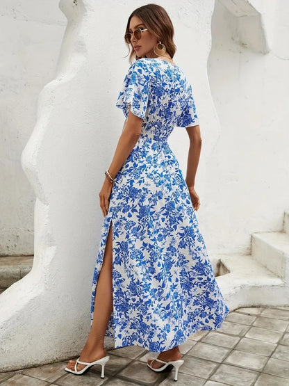 Talia® | Long dress in Delft blue