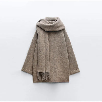 Rafaela® | Luxurious long winter coat with matching scarf for women