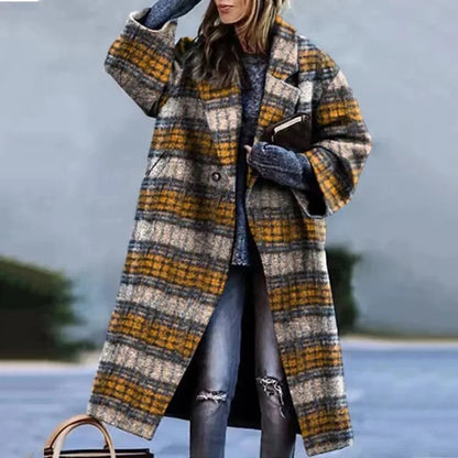 Quinlan® | Women's trench coat in printed wool blend for autumn and winter