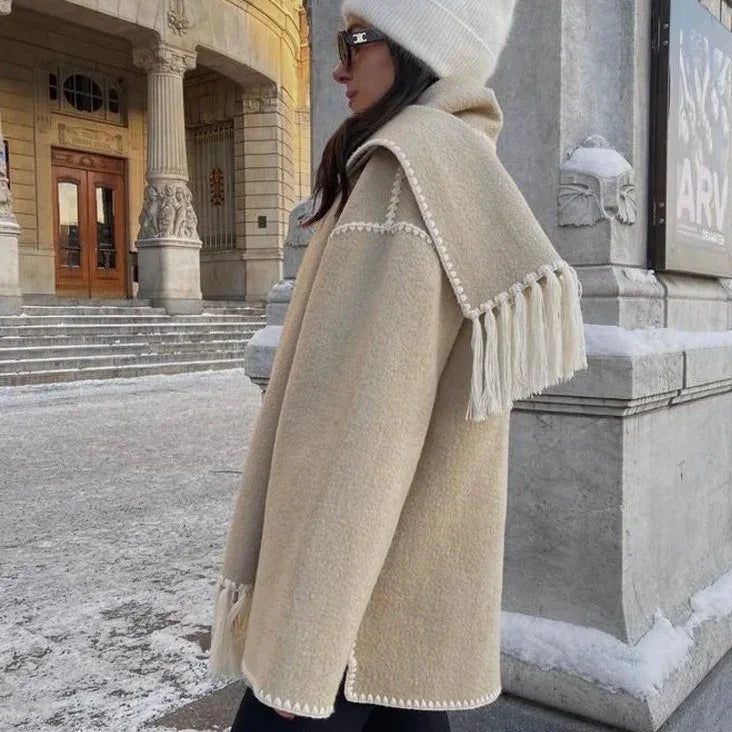 Ximena® | Pack an oversized wool coat with a matching embroidered scarf