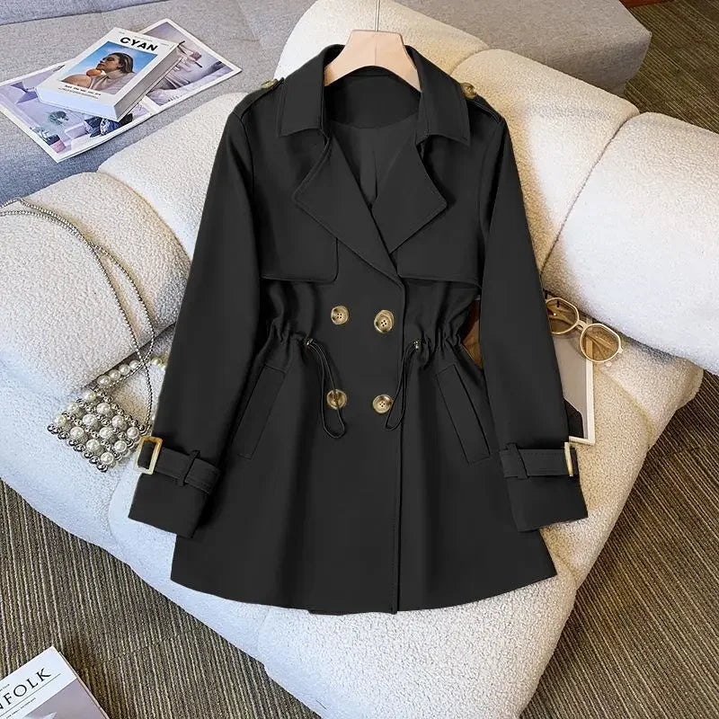 Poppy® | Elegant mid-length trench coat for women in a small size