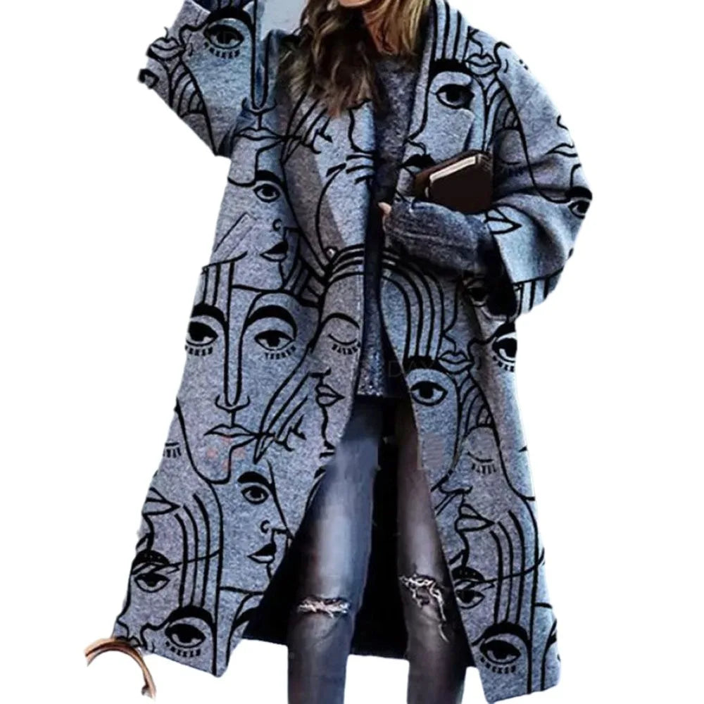 Quinlan® | Women's trench coat in printed wool blend for autumn and winter