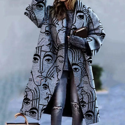 Quinlan® | Women's trench coat in printed wool blend for autumn and winter