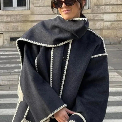 Ximena® | Pack an oversized wool coat with a matching embroidered scarf