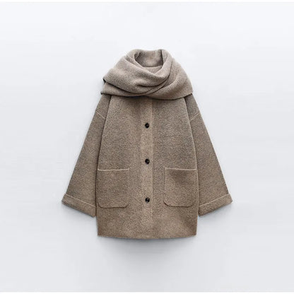 Rafaela® | Luxurious long winter coat with matching scarf for women