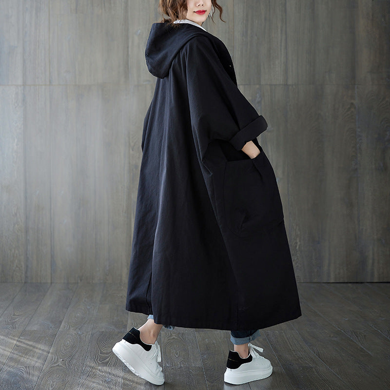 Verónica® | Casual long hooded trench coat for women