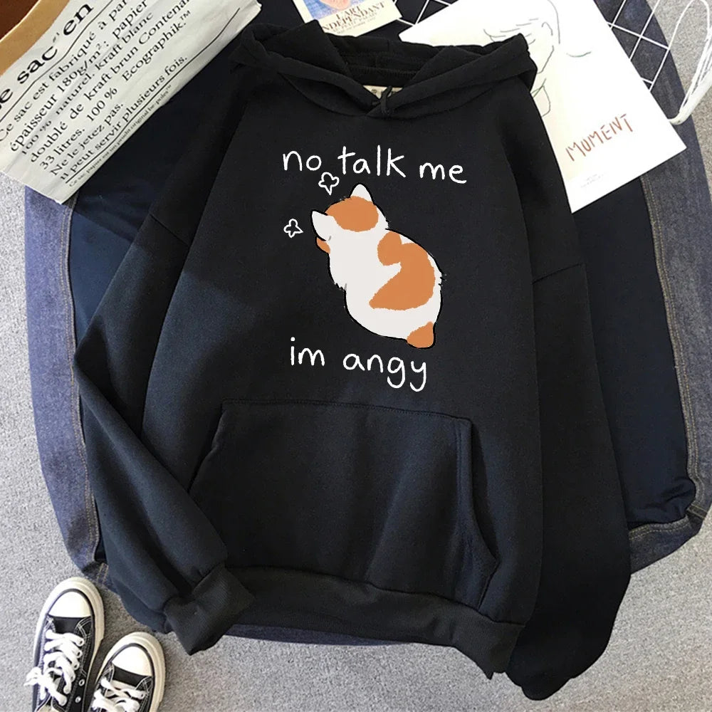 Aitana® | Oversized cat print hooded sweatshirt for women