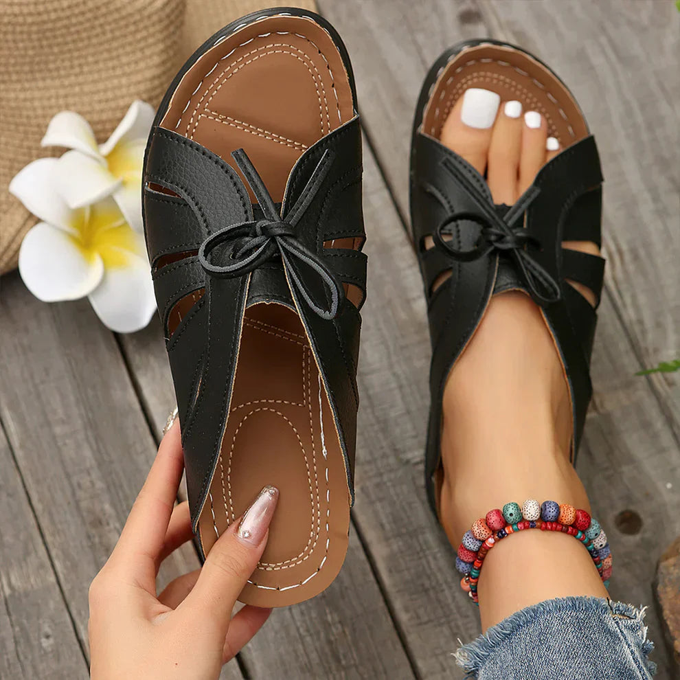 Zenda® | Comfortable sandals with bow tie