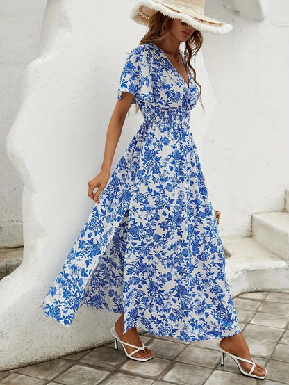 Talia® | Long dress in Delft blue