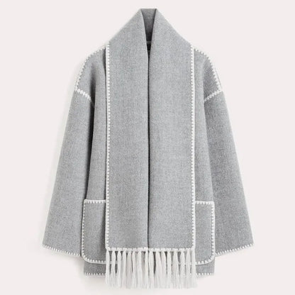 Ximena® | Pack an oversized wool coat with a matching embroidered scarf