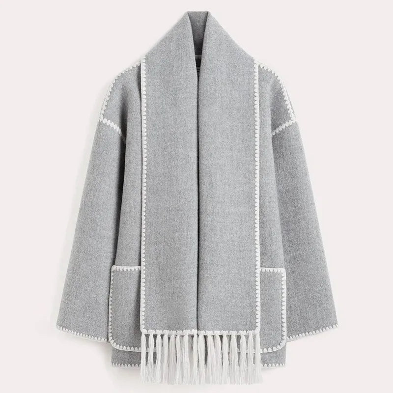 Amelia® | Fringed shawl jacket