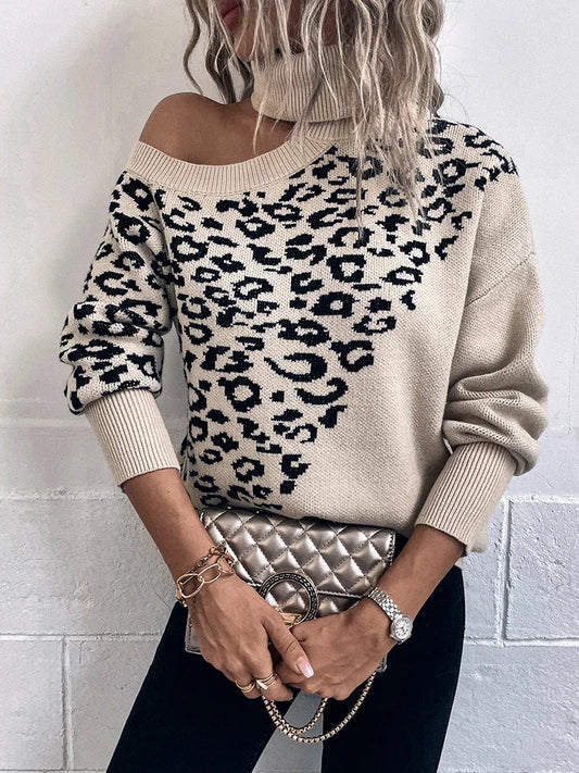 Zoe® | Leopard print sweater with dropped shoulder