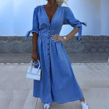 Vesta® | Elegant long denim dress