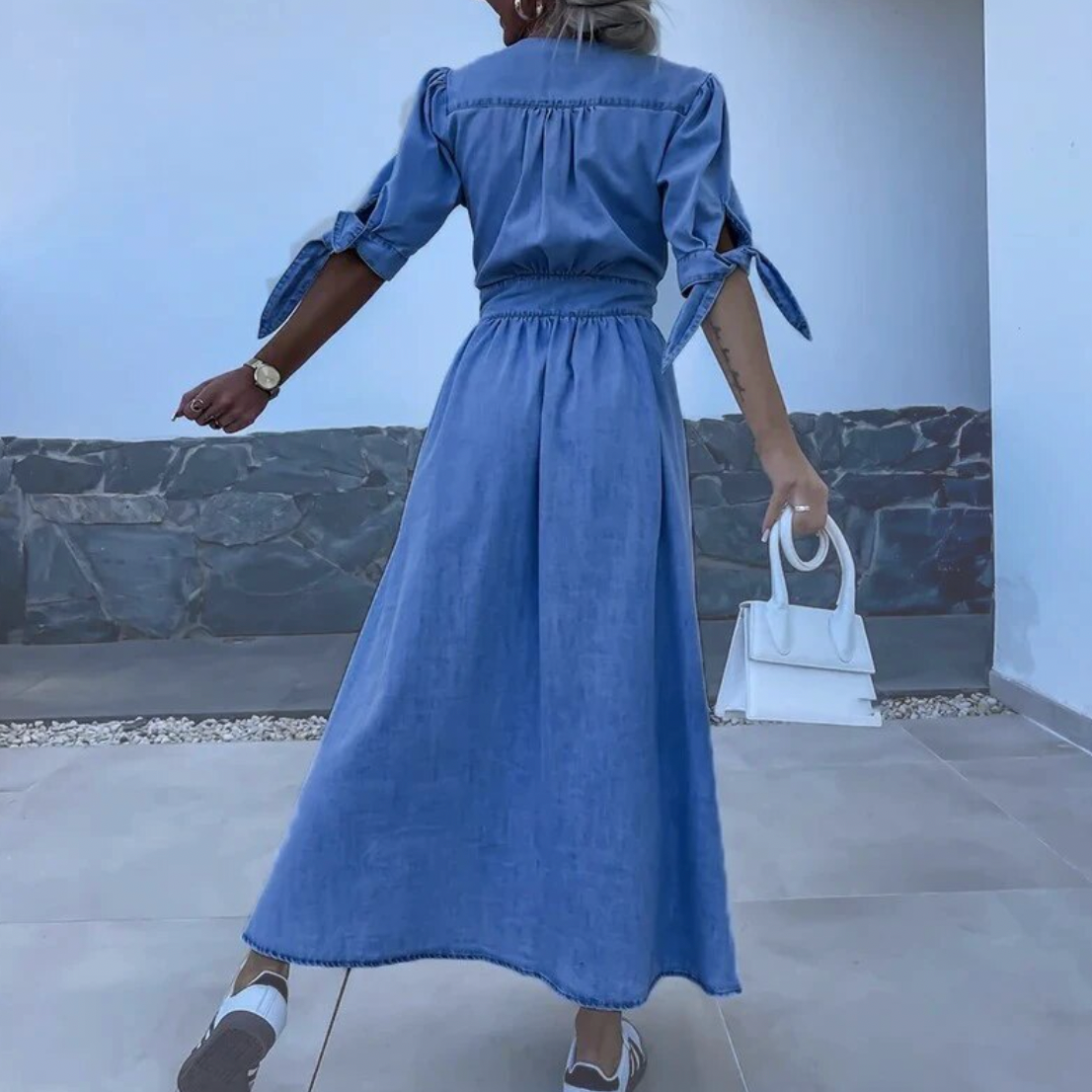 Vesta® | Elegant long denim dress