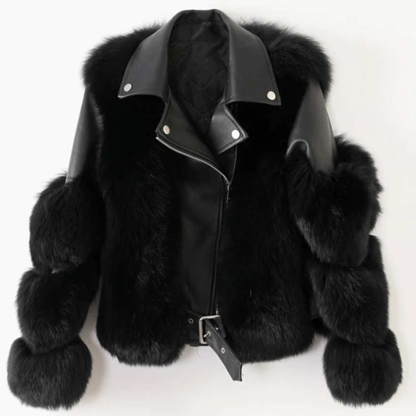 Pilar® | Arctic luxury leather jacket with fur