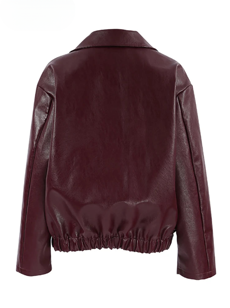 Susana® | Burgundy faux leather jacket